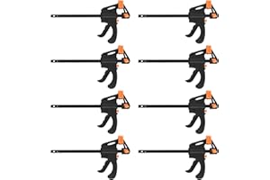 LISHINE 4 Inch Bar Clamps for Woodworking, 8 Pack Quick Grip Clamps Trigger Clamp One Handed Ratchet Clamp, Mini Small Bar Clamp for Craft