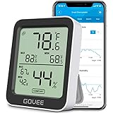 Govee Bluetooth Hygrometer Thermometer, Humidity Temperature Gauge with Remote Monitor, Large LCD Display, Notification Alert