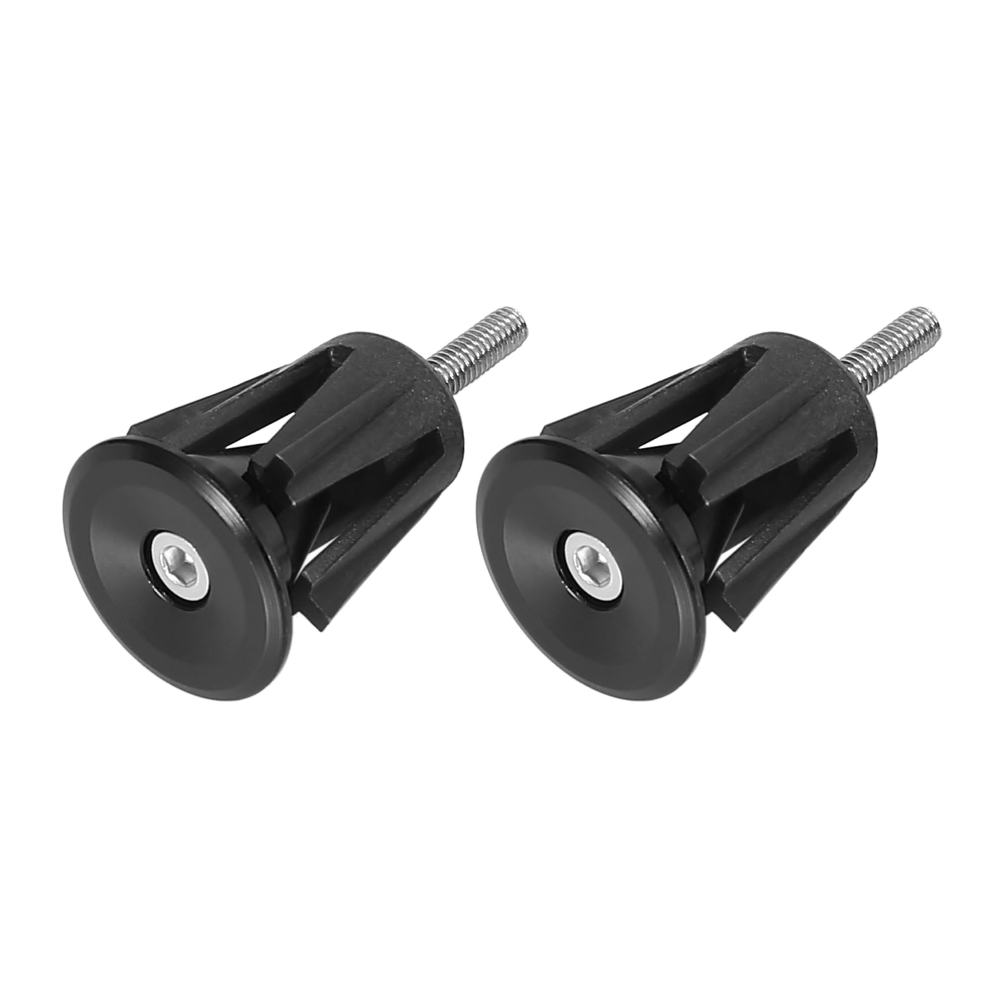 X AUTOHAUX Pair Aluminum Alloy Bicycle Bike Handlebar End Plugs Caps Black