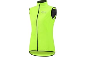 qualidyne Women's Windproof Cycling Vest – Lightweight Full Zip Sleeveless Biking Jacket with Pocket for Cycling, Running