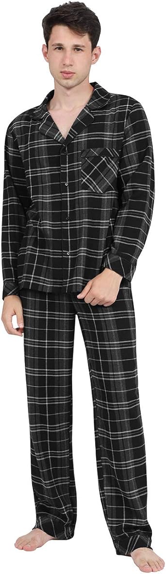 DISHANG Men's Pajama Set Long Sleeve 