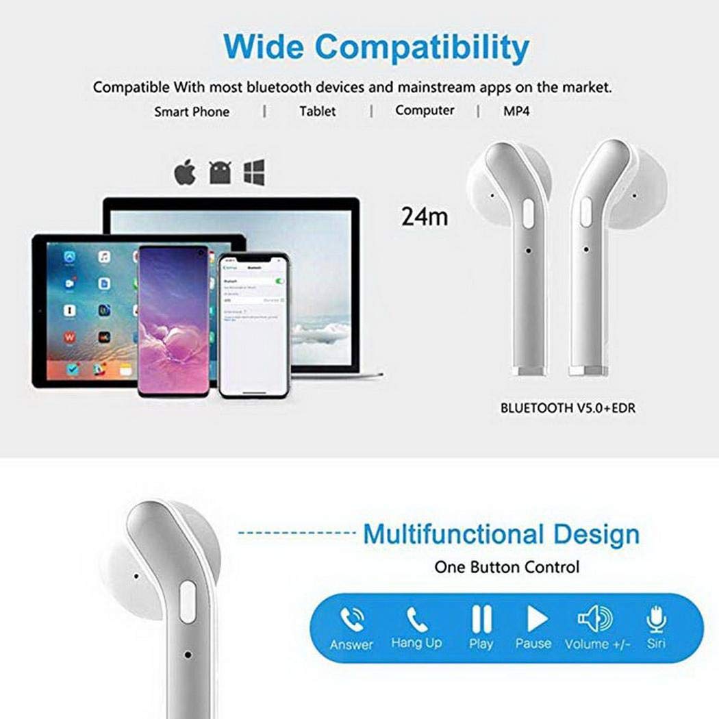 LIOPIO Auriculares inalámbricos Mini Auriculares Bluetooth Auriculares Deportivos con Estuche de Carga Auriculares