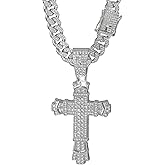 LCWLJL Miami Mens Cuban Link Chain Silver Gold Plated Bling Cuban Necklace Diamond Chain for Men iced out chain Hip Hop Necklace