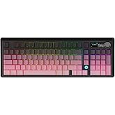 NACODEX Ajazz AK980 V2 Pink Gaming Machanical Keyboard Gift Switch Full Size RGB Gasket Mount 10000mAh Triple Modes Custom Keyboard with Five Layer Pad | Knob Control