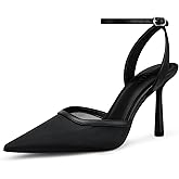 CELLENZ Women Stiletto Heel Pumps: 3.75 Inch Pointed Toe High Heels - Closed Toe Sexy Trendy Strappy Heels Comfy Office Party Wedding Prom Dress Shoes Size 6-11
