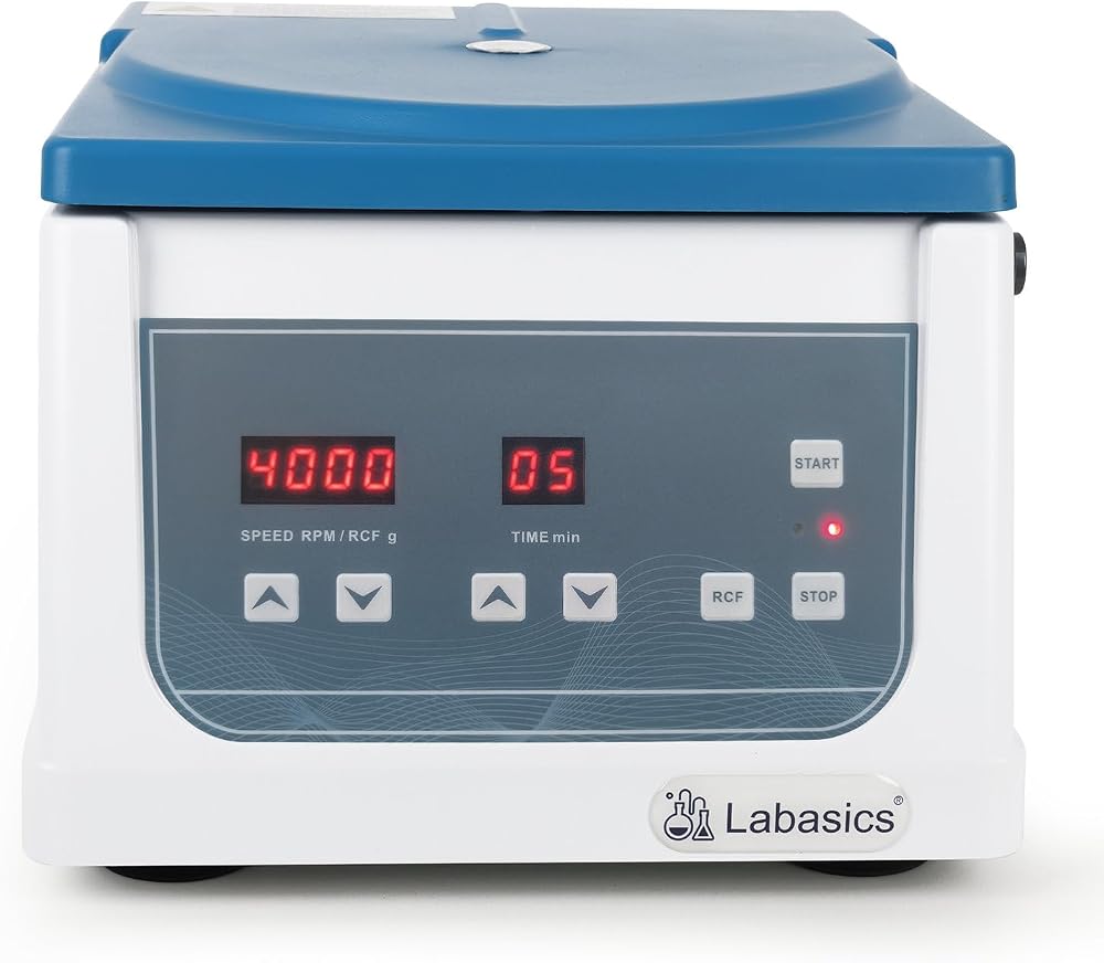 Labasics Digital Benchtop Centrifuge 4000 RPM 15ml x 8 Angle Rotor 1780xg 220V