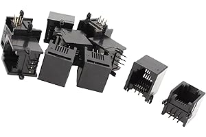 VekAuto 10pcs RJ11 Modular Jack 6P6C PCB Socket Mount Telephone Connectors Auto Accessories