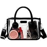 WREWING Clear Bag for Stadium Approved PVC Handbag for Women Crossbody Purse Shoulder Bag for Events Concerts Travel Daily