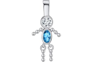 GINGER LYNE COLLECTION Birthstone Baby Boy Charms for Mom by Ginger Lyne Birthday Kids Girl Pendants for Grandma Family Tree Necklace for Women Cubic Zirconia Sterling Silver