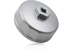 KoiLuvGo Oil Filter Wrench, Heavy Duty Aluminum 74mm 14-Flute Oil Filter Cap Removal Tool, Compatible with Mercedes Benz, Aud