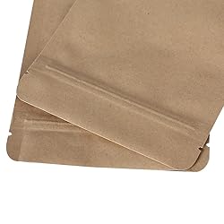 100/Pack Flat-Style Kraft Paper/Foil Zip Top