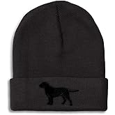 Speedy Pros Beanies for Men Black Labrador Retriever Lab Embroidery Skull Cap Winter Hats for Women Acrylic One Size