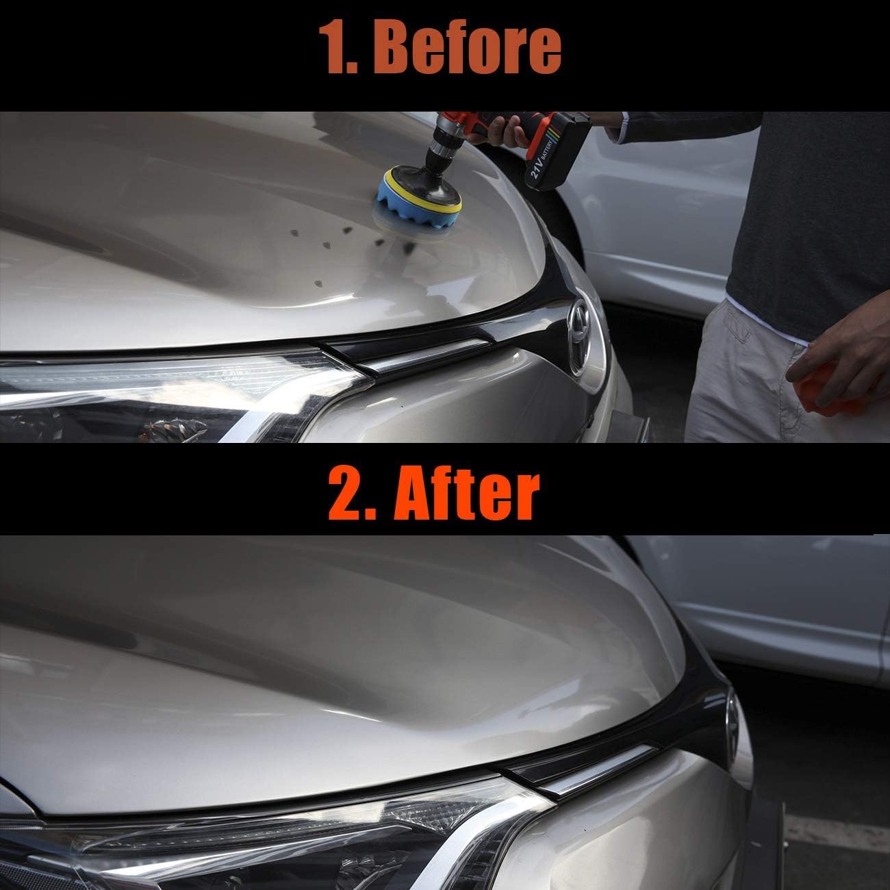 5 inch VONDERSO 17Pcs Polishing Pads, Buffing Pads and Wool Buffing Pad, Suction Cup for Car Sanding, Polishing, Waxing, Power Drill Cleaning Attachment Set: Home Improvement