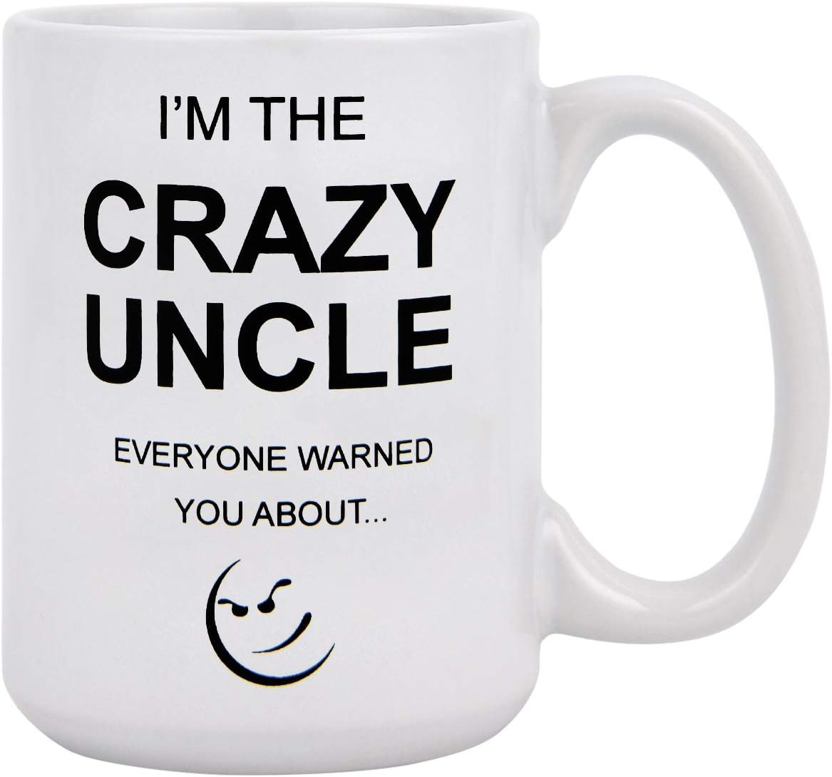 Coffee Mug I'm The Crazy Uncle Novelty Funny Coffee Tea Mug Cup Coffee Mug Uncle Present for Kids Niece Baby Aunt Uncle Presents Birthday Presents 15 Ounce