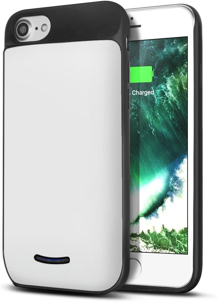 Battery Case iPhone 7 Plus, BEAUBOMB Rechargeable 5000mAh Fast Charging Case Extended Portable Phone Power Quick Charger Cases for Apple iPhone 6 plus/6s Plus/7 Plus/8 Plus - White
