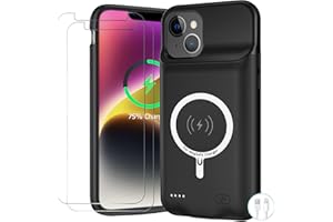 YINGYKJ Battery Case for iPhone 14, Upgraded 10000mAh Battery Pack Rechargeable Charger Case Support Carplay with Wireless Charging Compatible for iPhone 14 (6.1 inch) External Battery Charging Case (Black)