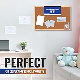 1ABOVE 45x30cm Cork Notice Board Pin Memo School Office Wood Frame + Push Pins view 5