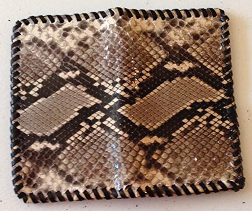 leather and snakeskin mini-wallet