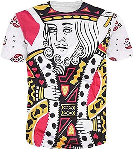 HWHColor Women Men Cards King of Hearts Playing T-Shirt White Graphic Tee