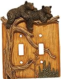 Wildlife Creations 4135 Bear Double Switch Plate Cover