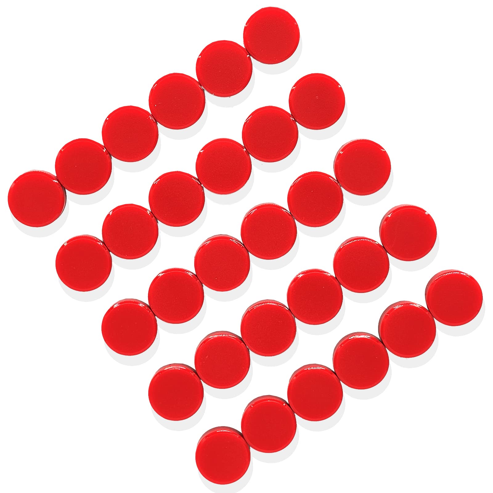 ZDZBLX Fridge Magnets, 30 Pack Strong Small Round Magnets for Whiteboard & Fridge, Colourful Craft Magnets for Home, School & Office, Cute Mini Magnetic Dots for Refrigerator, Noticeboard - Red Magnet