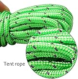 nuosen 6 Pack 4mm Tent Guy Lines 13 ft Reflective Cord Nylon Ropes Camping view 3