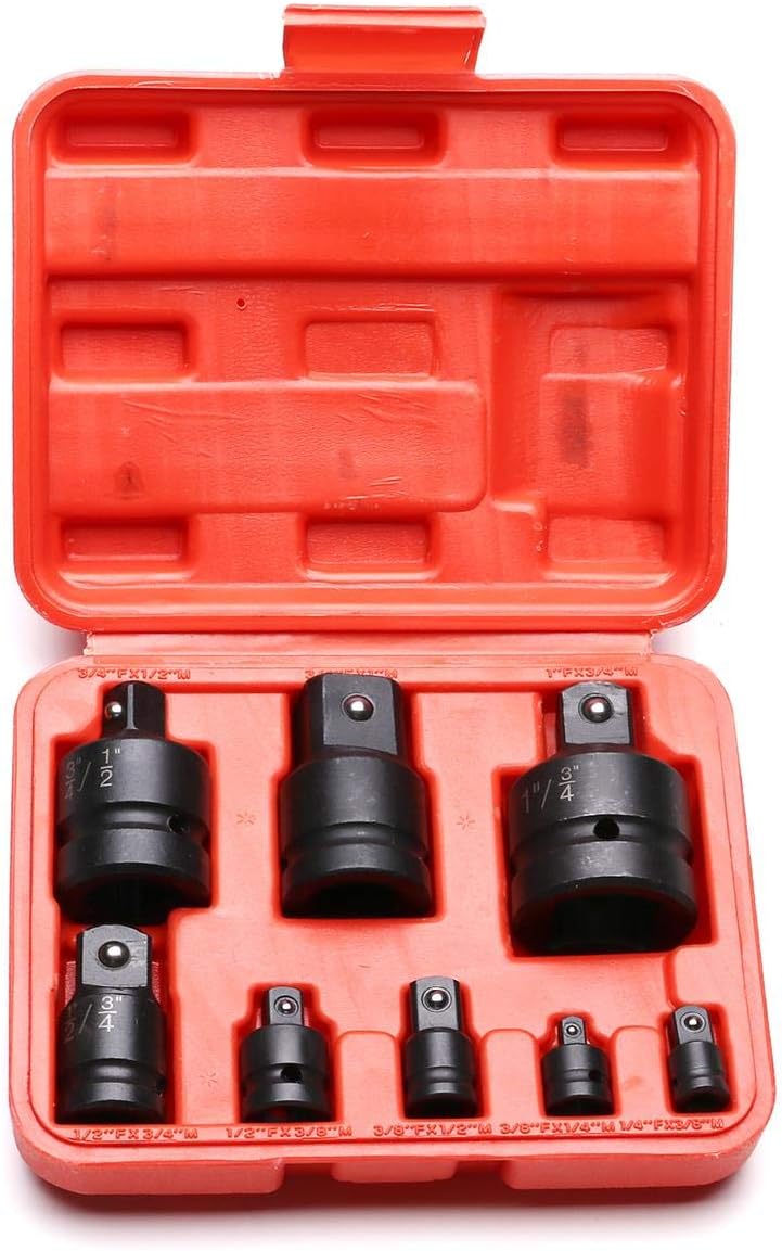 TOPWAY 8PCs Impact Socket Adpator Set Black Colour, Variety Pack - Image 3