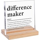 Difference Maker Gift Thank You Gifts Employee Appreciation Acrylic Plaque Desk Decor Signs for Leader Boss Mentor Coworker Coach Manager Teacher Desk Decorations