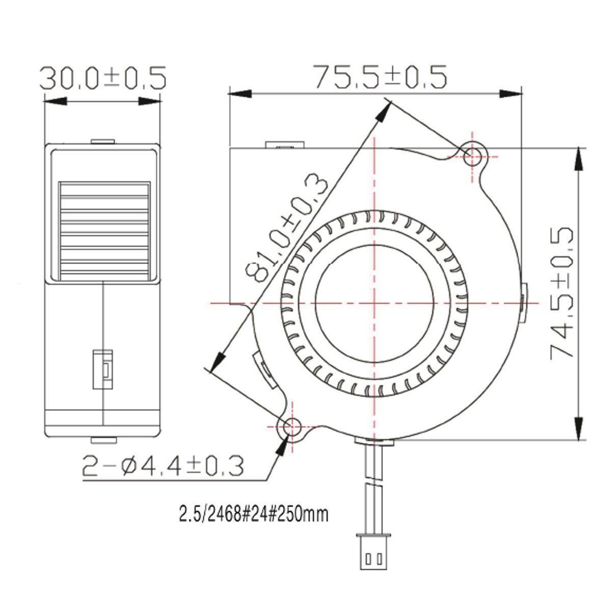 75mm x 30mm 7530 12V Dual Ball Bearing DC Brushless: Amazon.in: Electronics