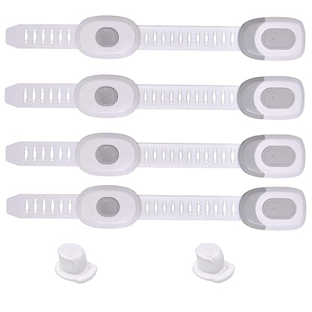 KitschKitsch Baby Safety Plastic Drawer Locks (Gen 3-4 Piece Magnetic)