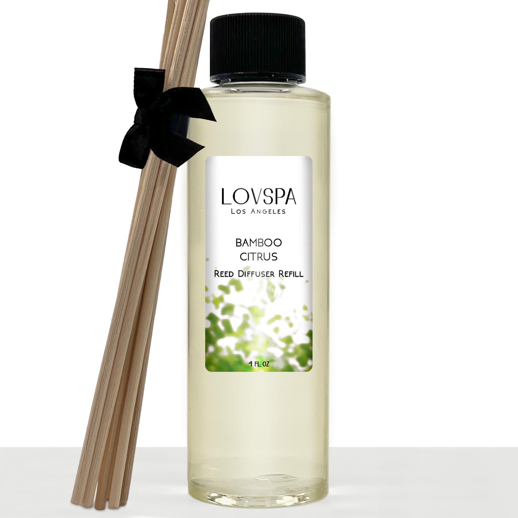 Photo 1 of LOVSPA Bamboo Citrus Reed Diffuser Oil Refill with Replacement Reed Sticks | Zesty White Lime & Crisp Bamboo | Tart Citrus Scent for The Kitchen or Bathroom, 4 oz