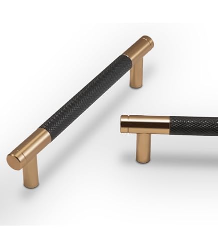 10 Pack Bar Cabinet Knobs Brushed Satin Gold/Brass Finish Electroplated Dark Grey 9.7" (8.8" Hole Center) For Kitchen Cabinet Hardware / Dresser Drawers - View #8