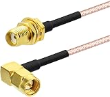 Eightwood SMA Cable 4G LTE RG316 1ft 30cm 2pcs SMA F to SMA M Right Angle view 3