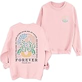KEEVICI Women Christian Jesus Faith Sweatshirts Bible Verse Flower Floral Sweatshirt Religious God Graphic Oversized Hoodie