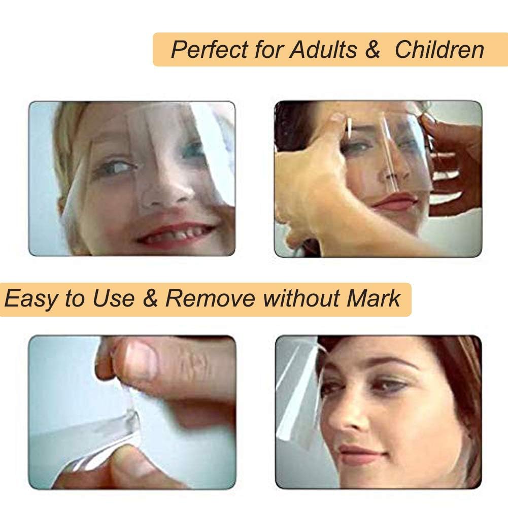 EBANKU 50 Pcs Microblading Shower Face Shields Visors, Disposable Face Shields Masks Makeup Eye Shield for Hairspray Salon Supplies and Eyelash Extensions Eye Eyelid Surgery Aftercare