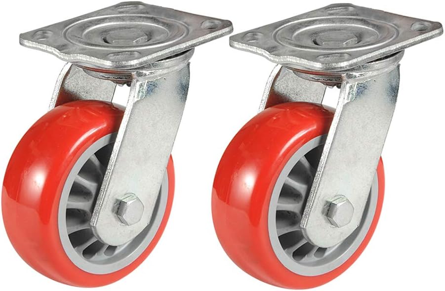 Rollen Mit Bremsen Feststellräder Aus Metall 2-TLG Drehbare Räder