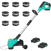 Garvee 20V String Trimmer Cordless Weed Wacker 12 Inch | with 8 Pcs Spools