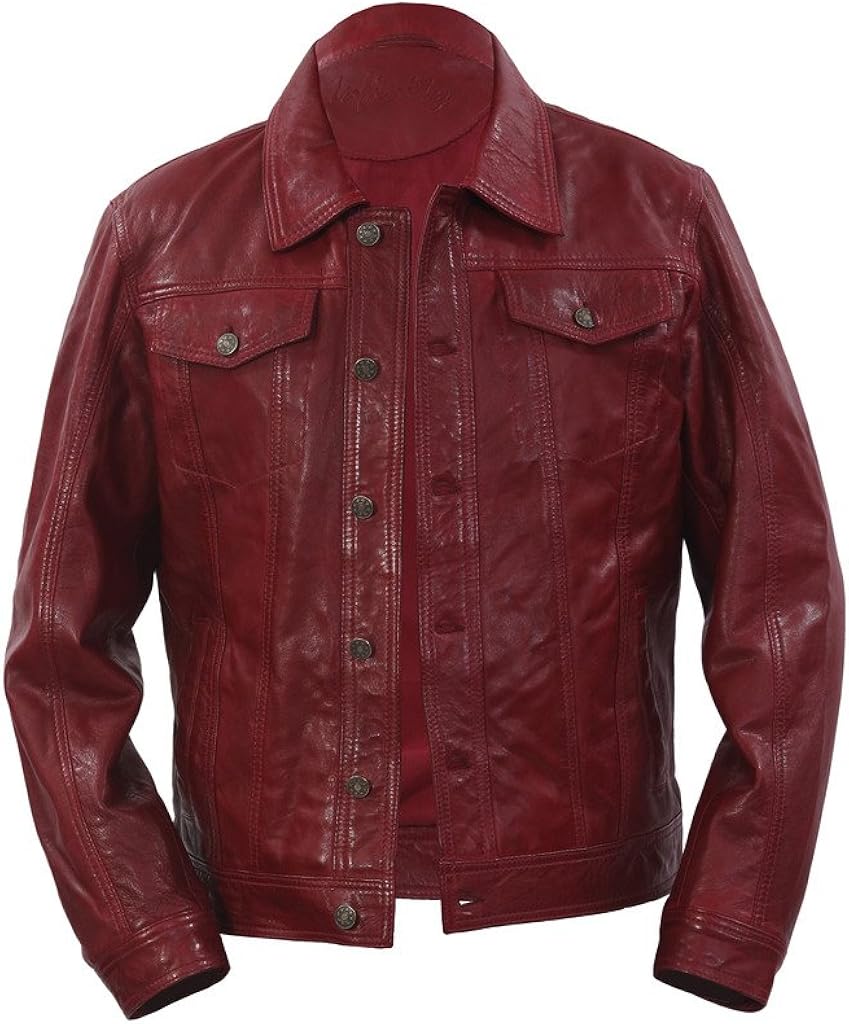 burgundy trucker jacket