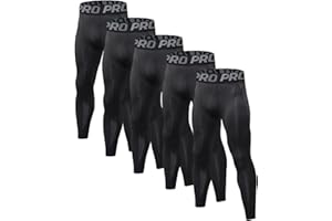 LANBAOSI 5 Pack Men Long Underwear Bottoms Thermal Pants Long Johns Cold Weather Compression Leggings Soft Base Layer Bottoms