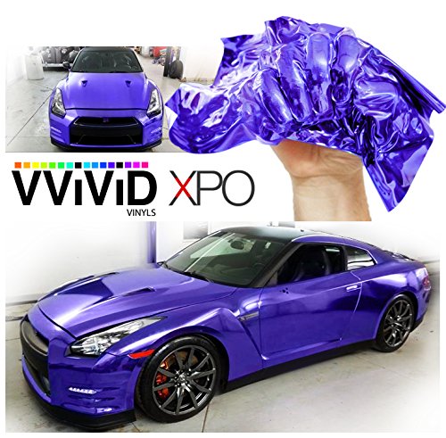 VViViD Supercast Purple Conform Chrome Metallic Finish Stretch Vinyl Wrap Film Decal Sheet Roll (1ft x 5ft)