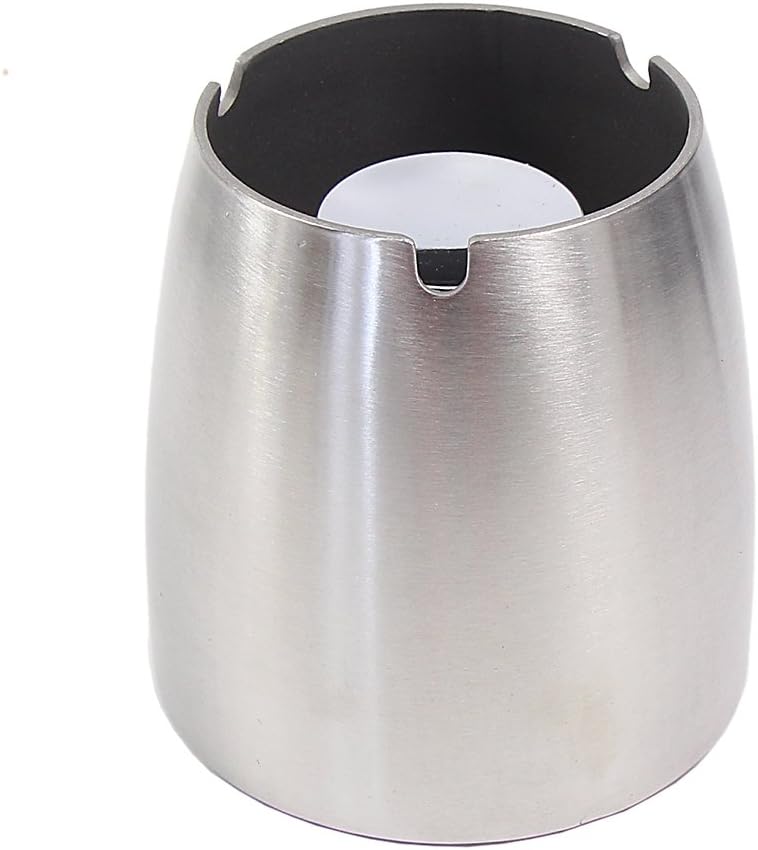 Stainless steel wind ashtray for indoors and outdoors, height: 10.5 cm., Aschenbecher rund