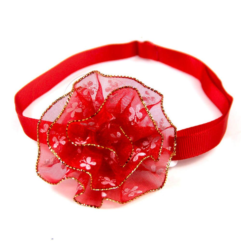 KAEHA S-IT-014-00 Flowers Collar for Dogs Amulets Accessories for Cat Puppies Bowtie-Grooming Decoration, Red