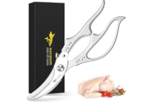 MAD SHARK Heavy Duty Poultry Shears, Kitchen Shears with Non-Slip Handle & Safety Lock, All Purpose Kitchen Scissors for Chic