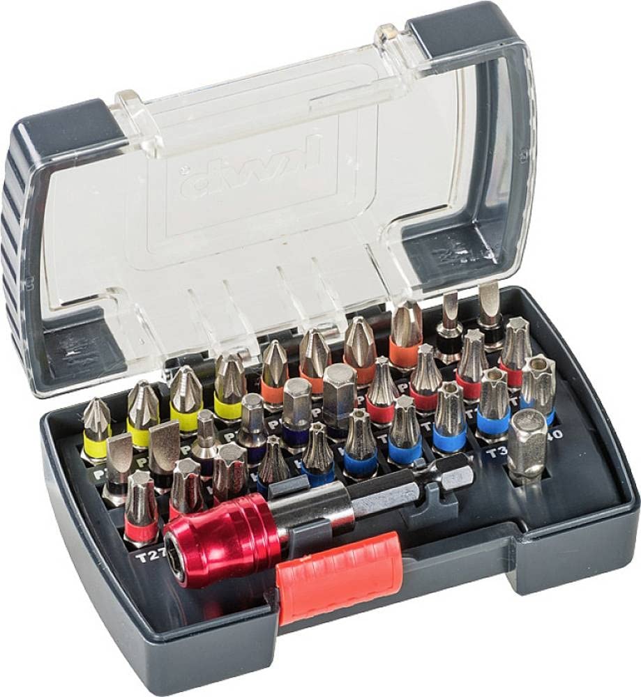 Kwb Power Universal Bit Box Set - 32 Pcs Incl. Bits, Quick-Change Bit Holder with Magnet in Sturdy Plastic Box
