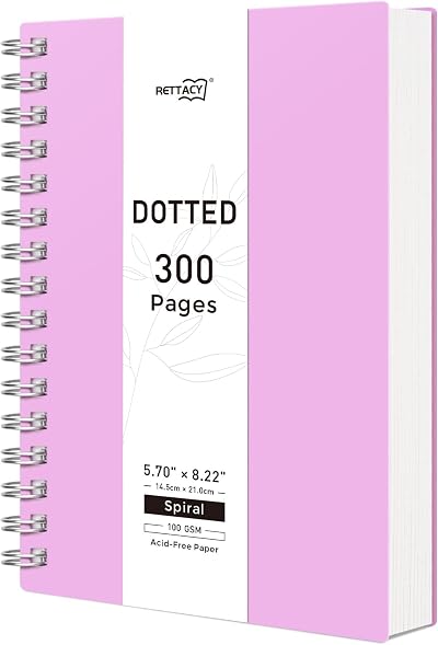 RETTACY A5 Notebook Wirebound 300 Pages 150 Sheets 100gsm Purple