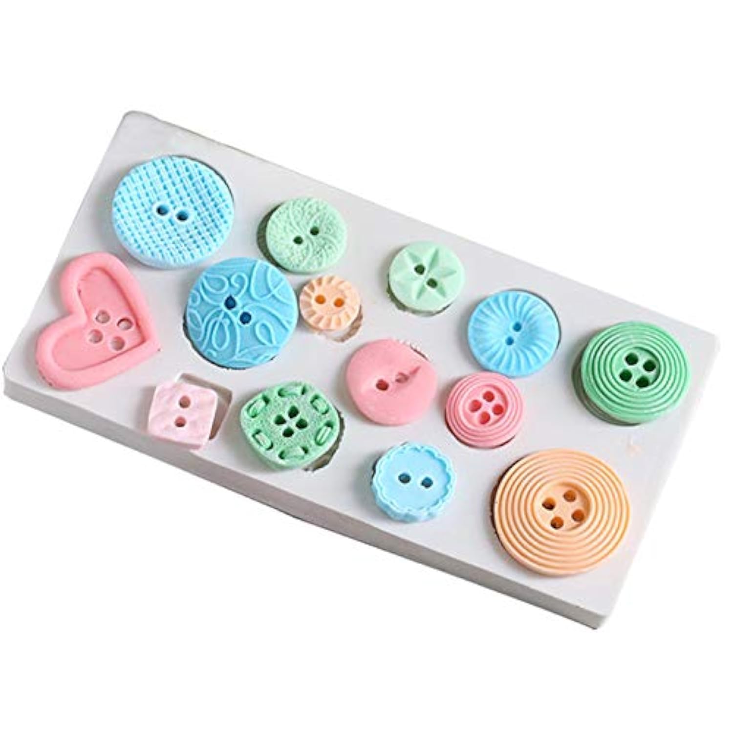 DUBENS White Silicone Button Mould for Fondant, Sugar Paste, Chocolate & More