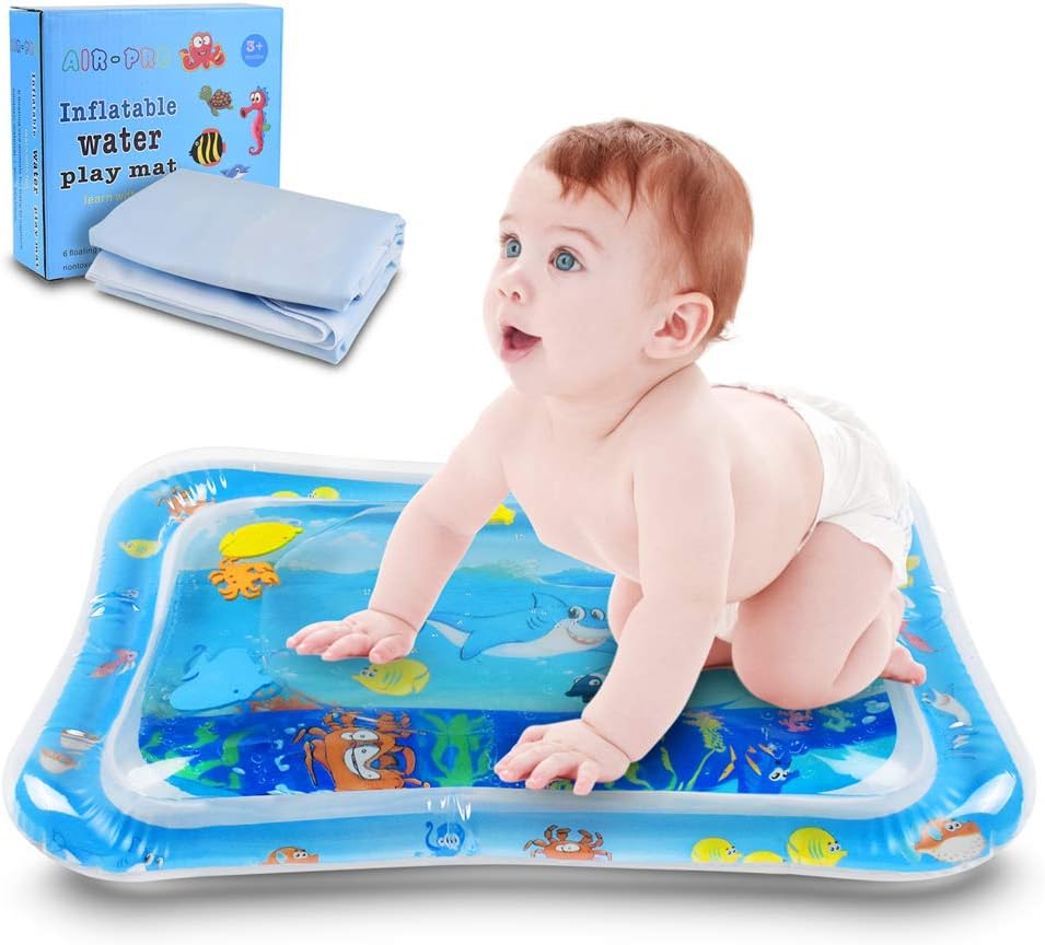 BROTOU Inflatable Water Mat, Tummy Time Premium Water Play mat for Infants & Toddlers, Baby Activity Center Play Gym Leakproof BPA Free Water Mat Toy