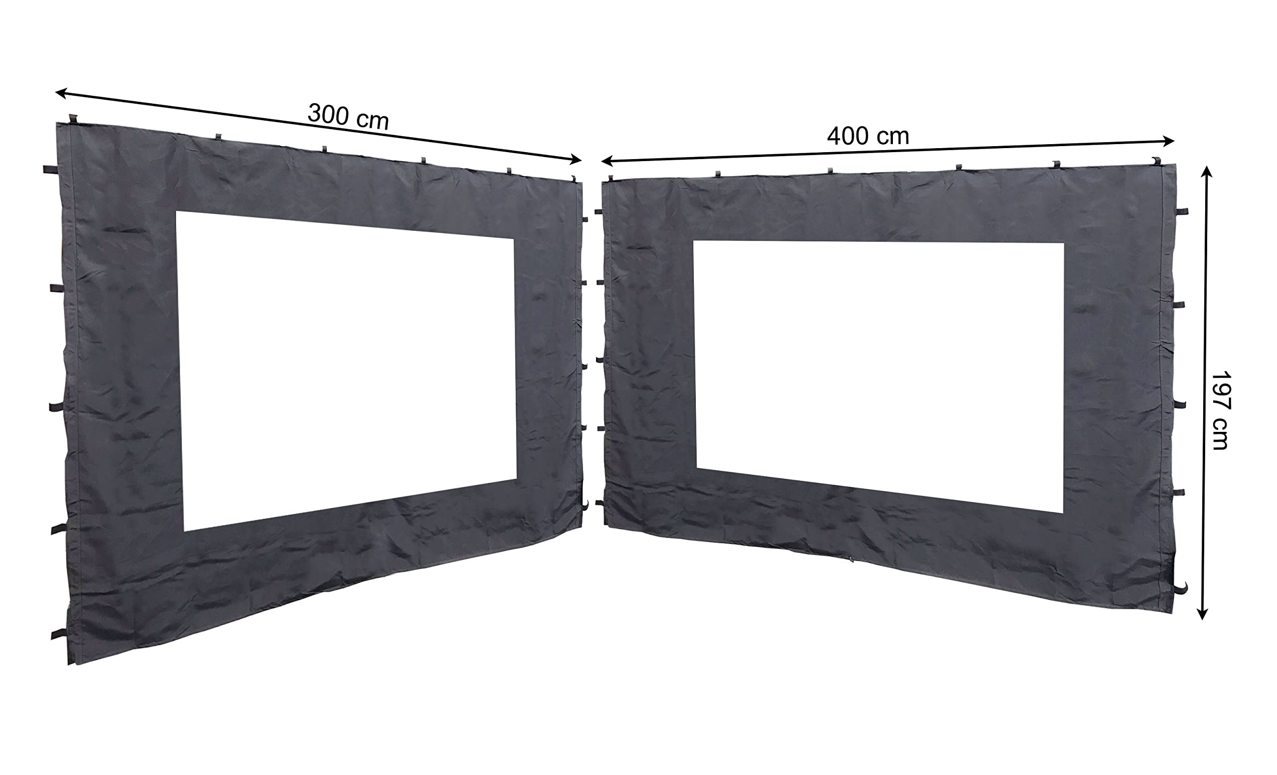 Quick-Star Gazebo Side Panels 3x4m with PE Window Anthracite for Outdoor Events