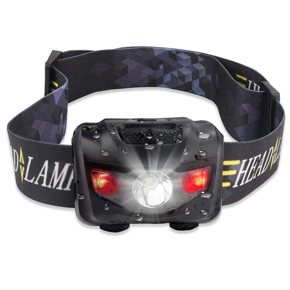 Boolavard Mini HeadLamp 4 Light Modes Waterproof R3+2 LED Super Bright Headlight Headlamp Torch Lantern with Headband Use 3xAAA batterys