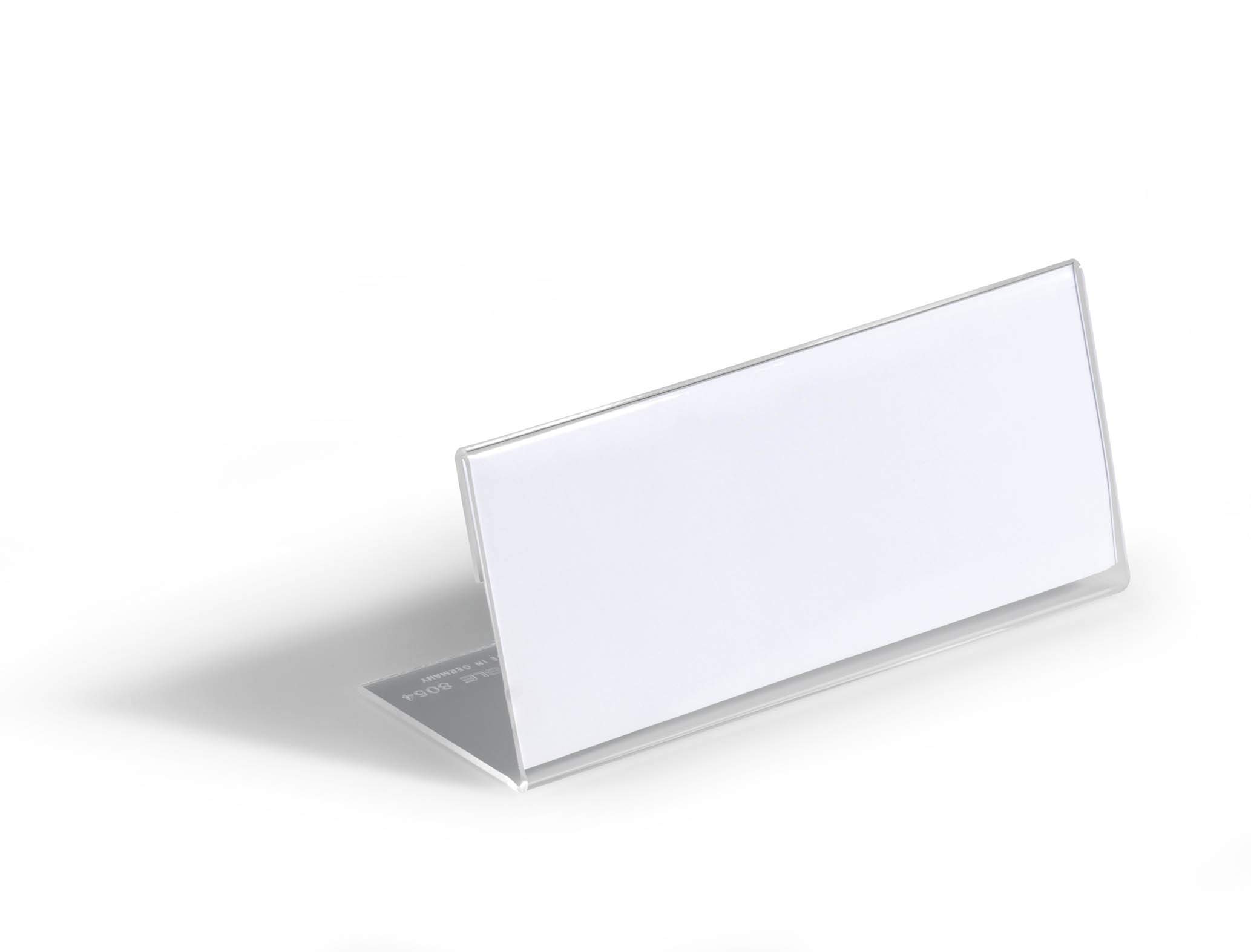 Durable 8054-19 Table Name Holder in Acrylic 61 x 150 mm Transparent x 10, 61 x 150 mm